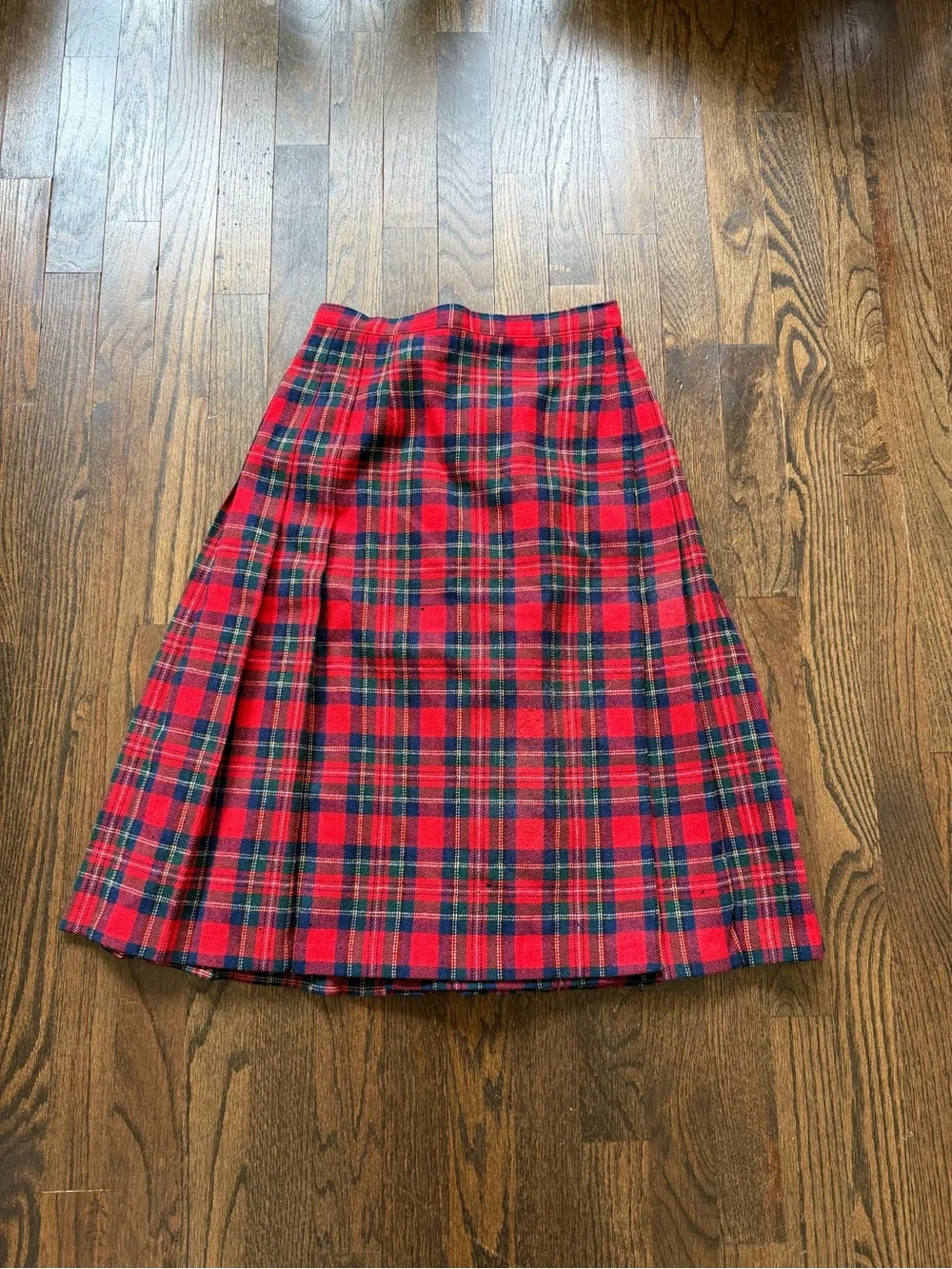 Pendleton Red and Green Tartan A-Line Skirt